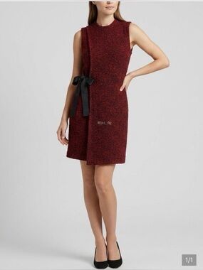Zoe Bouclé Sleeveless Mini Dress in Deep Burgundy